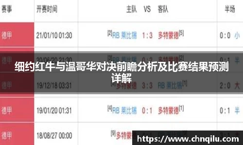 细约红牛与温哥华对决前瞻分析及比赛结果预测详解